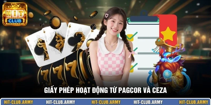 Giấy phép hoạt động từ PAGCOR và CEZA